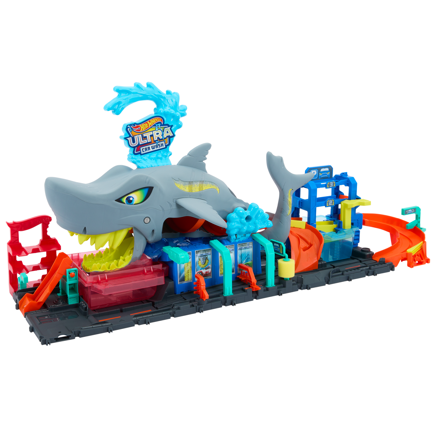 Hot Wheels City Pista de Brinquedo Lava-Rápido Mega Tubarão
