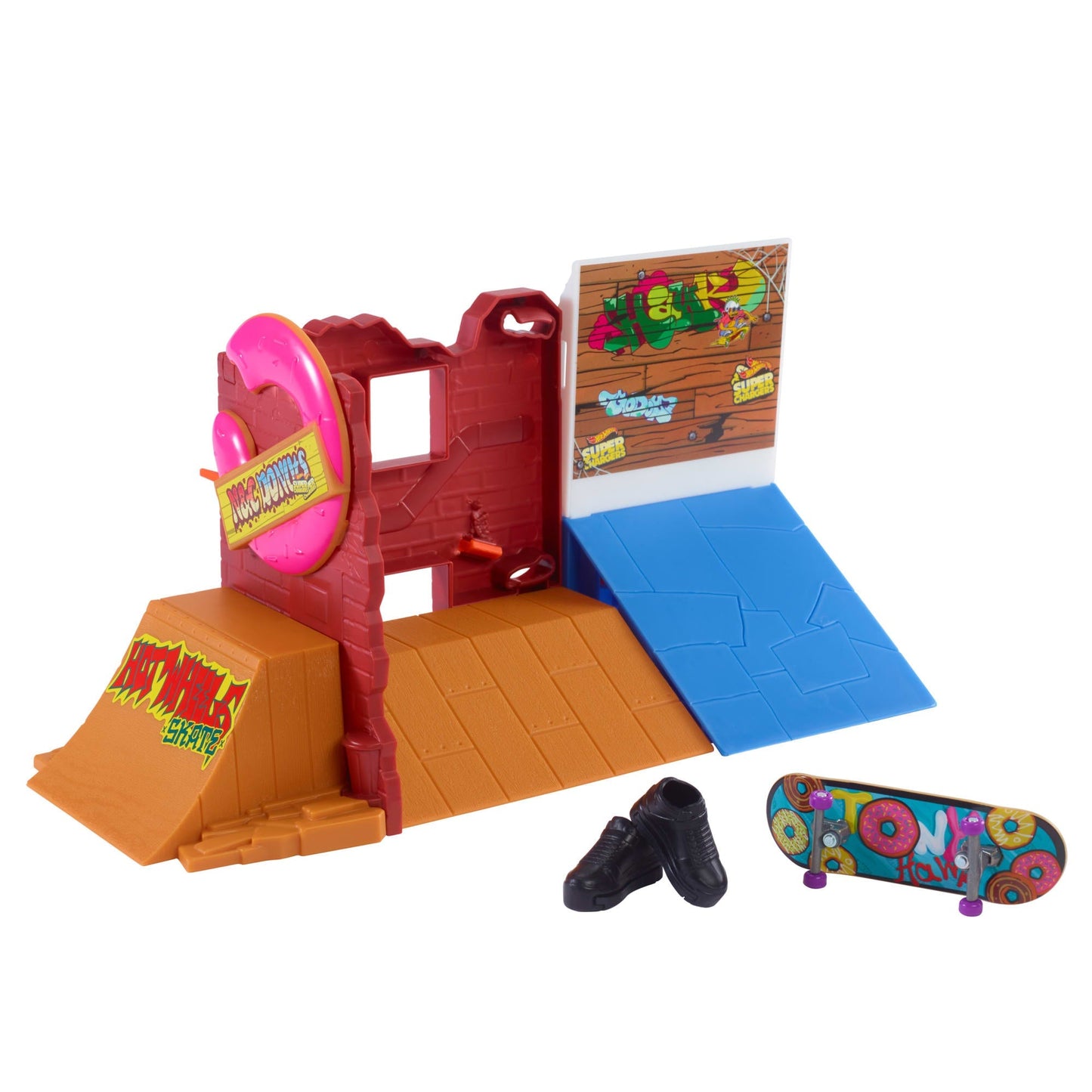 Hot Wheels Skate Pista de Juguete Set Tienda de Dona