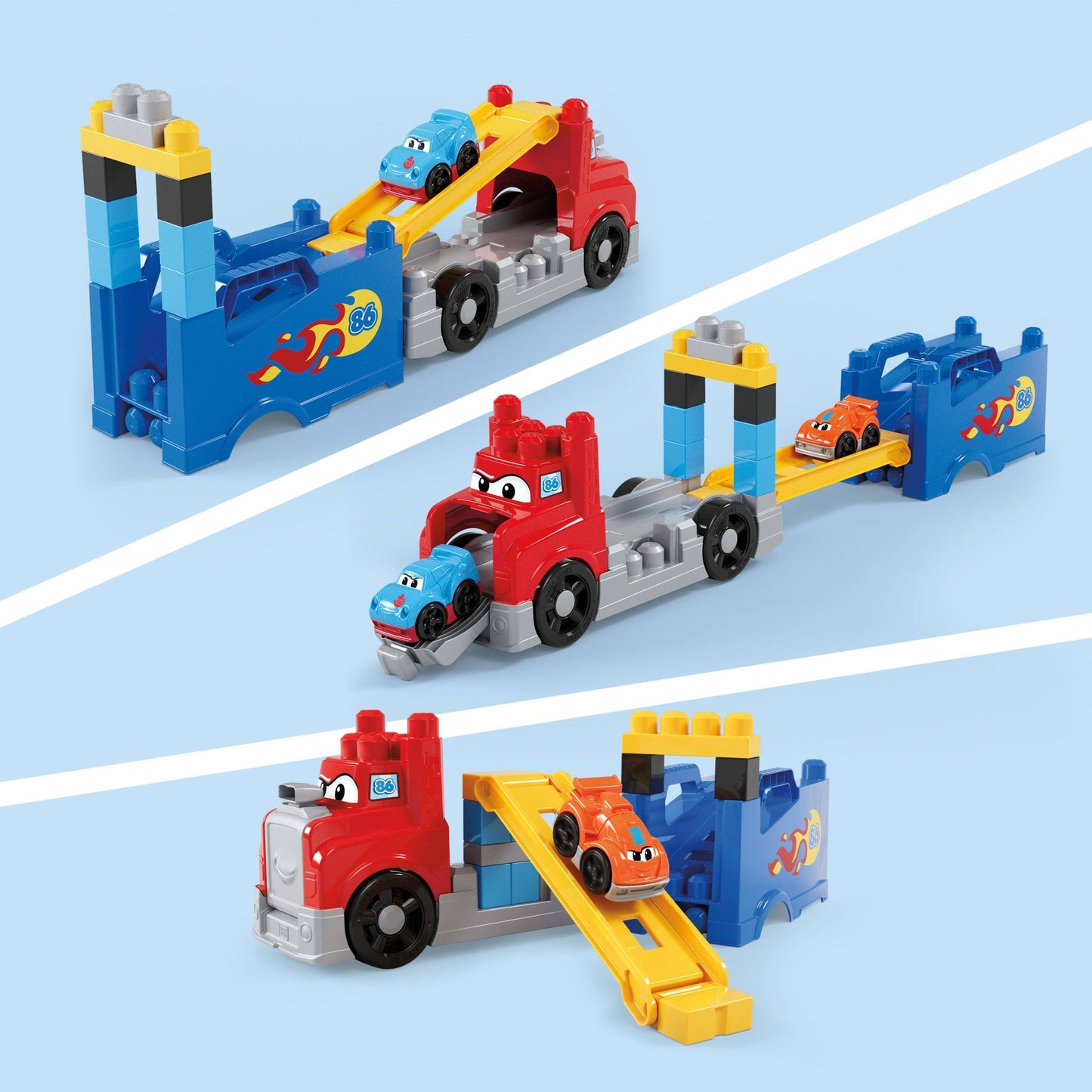 Mega Bloks-Camion Course et Construction-Coffret Avec 19Pièces
