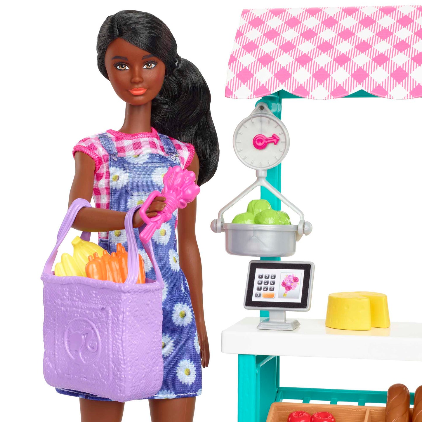 Barbie Farmers Market, Doll (Brunette), Stand, Register & More, 3 & Up