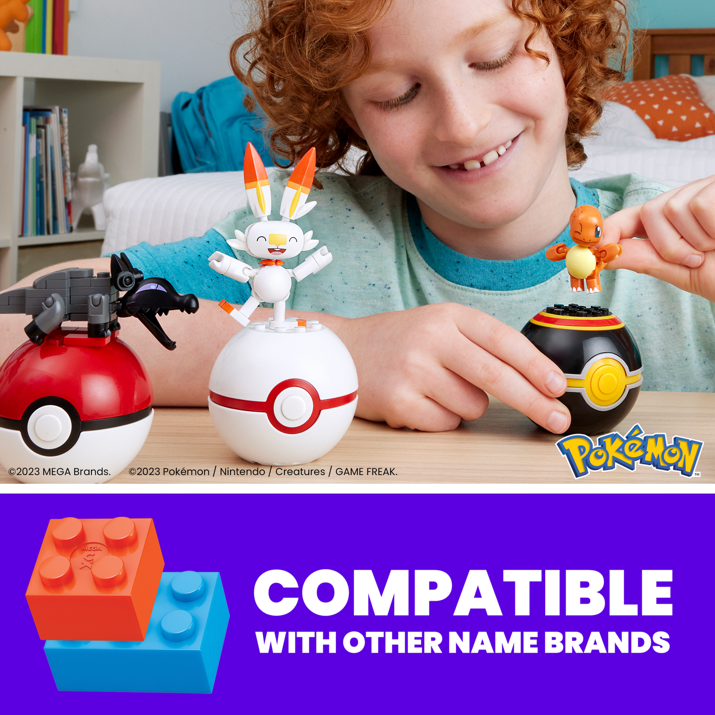 MEGA Pokémon Fire-Type Team Building Toy Kit, 4 Action Figures (105 Pieces) For Kids