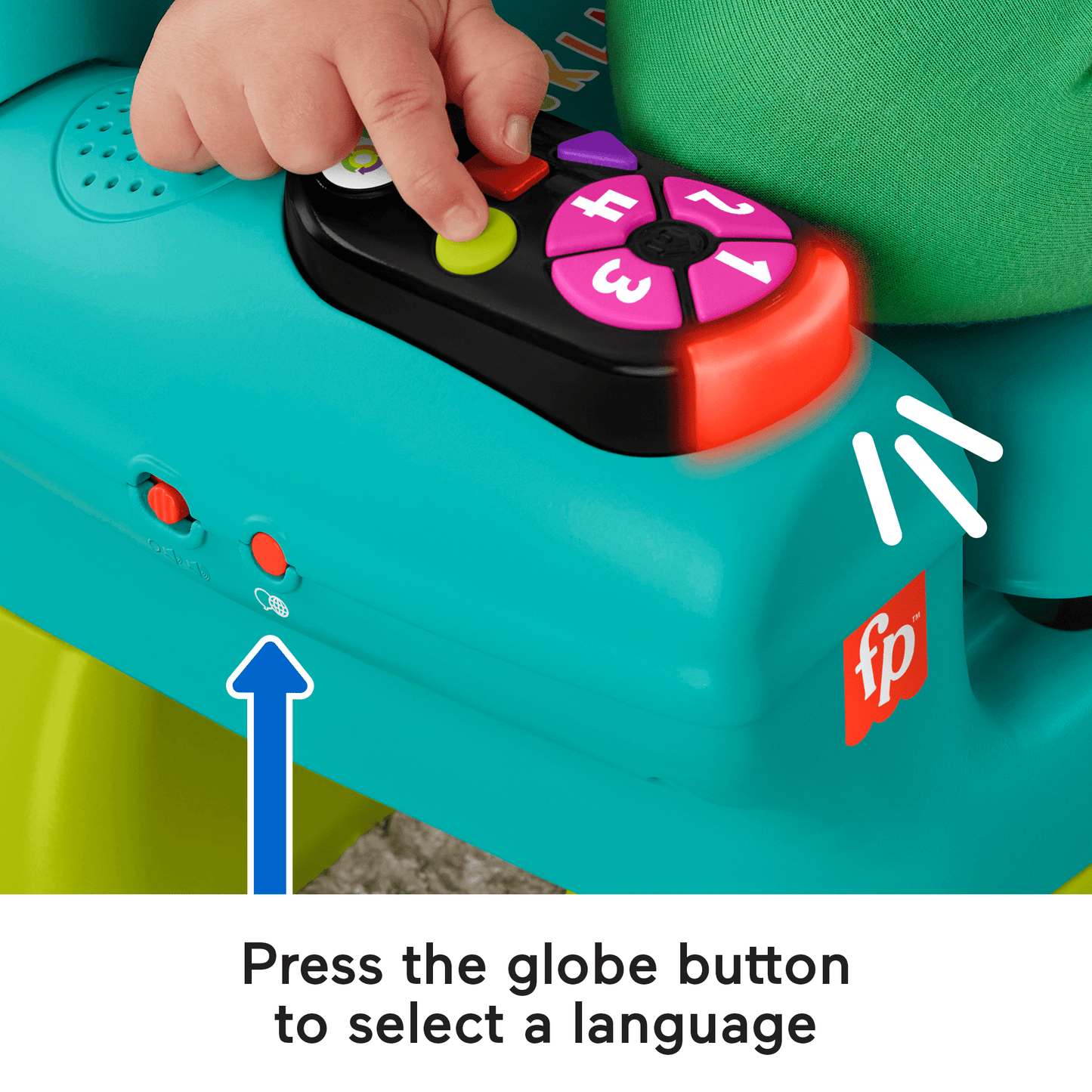 Fisher-Price Laugh & Learn Smart Stages Chair Teal Electronic Learning Toy For Toddlers, Multilanguage Version