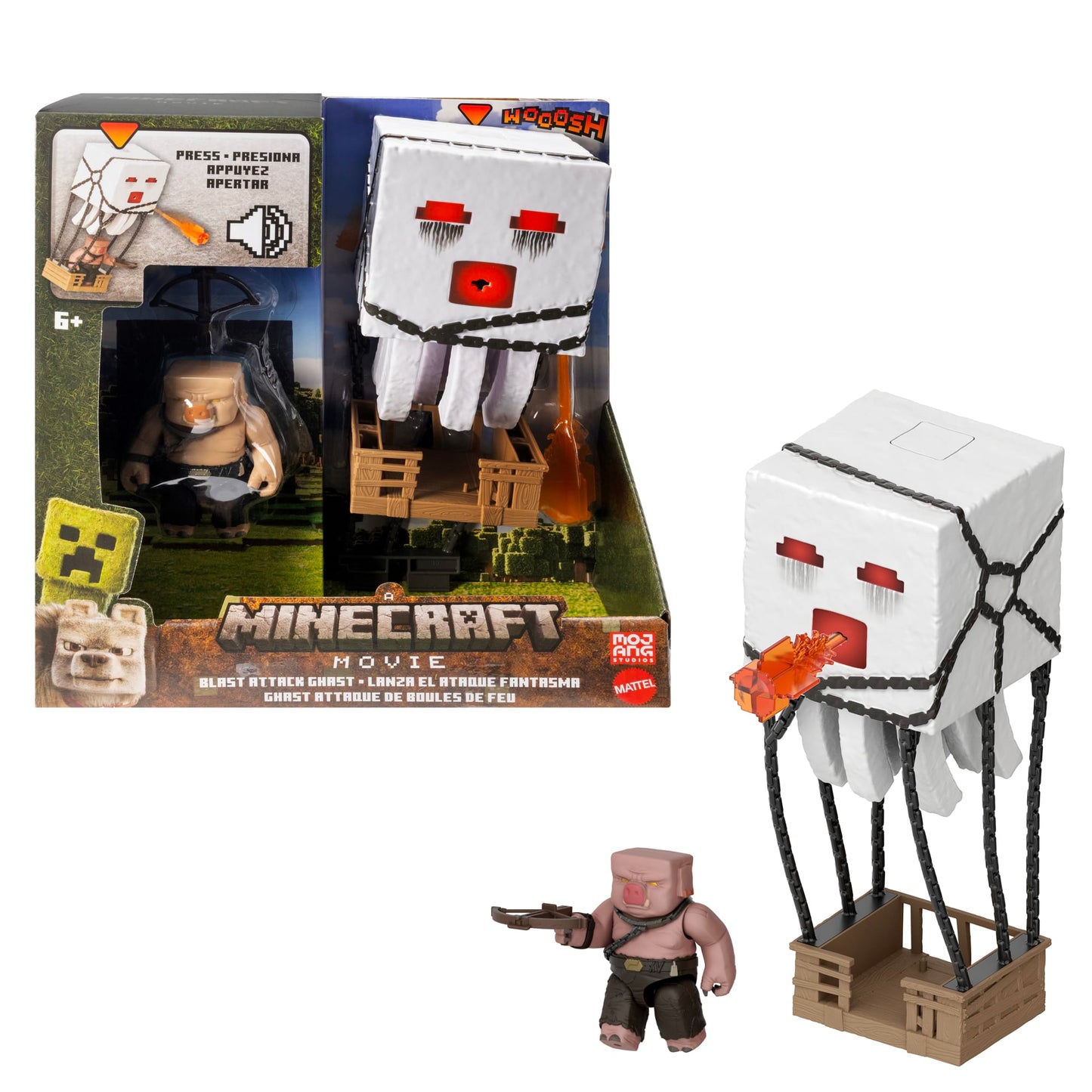 Minecraft – Coffret Figurines Artic. – Ghast Attaque de Boules de Feu
