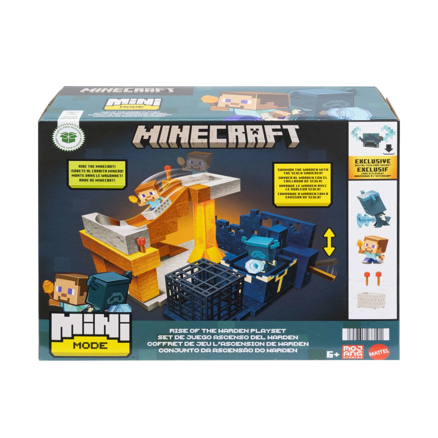 Minecraft Mini Mode Rise Of The Warden Playset, 2 Minis, Steve & Warden Figures & Dlc Code