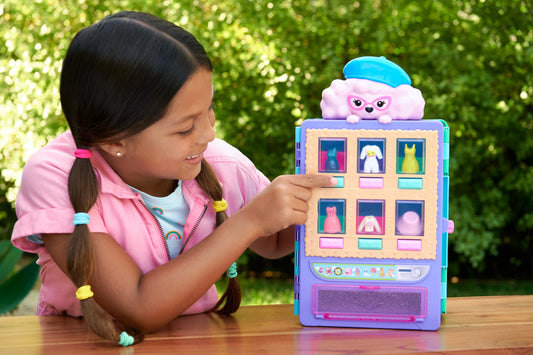 Polly Pocket Candy Style Fashion Drop Playset With 2 Dolls (3-inch), Vending Machine, 35+ Accessories