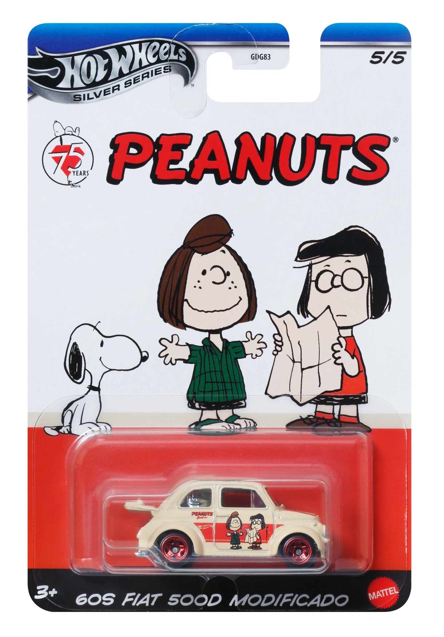 Hot Wheels Collector Veículo de Brinquedo 60s Fiat 500D Snoopy