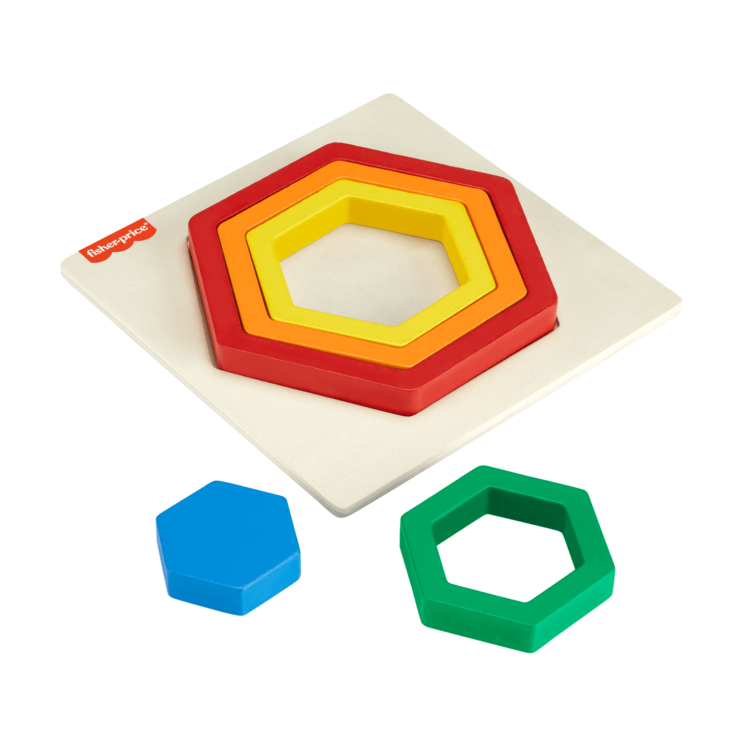 Fisher-Price  Mini Puzzle Arc-en-Ciel en Bois  Hexagone, 5Éléments