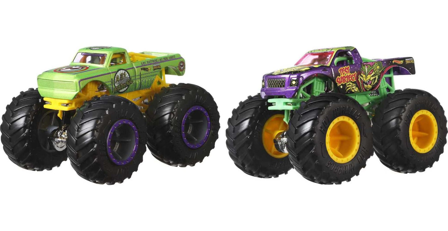 Hot Wheels Monster Trucks Vehículo de Juguete Paquete Sorpresa de 2 Autos Escala 1:64
