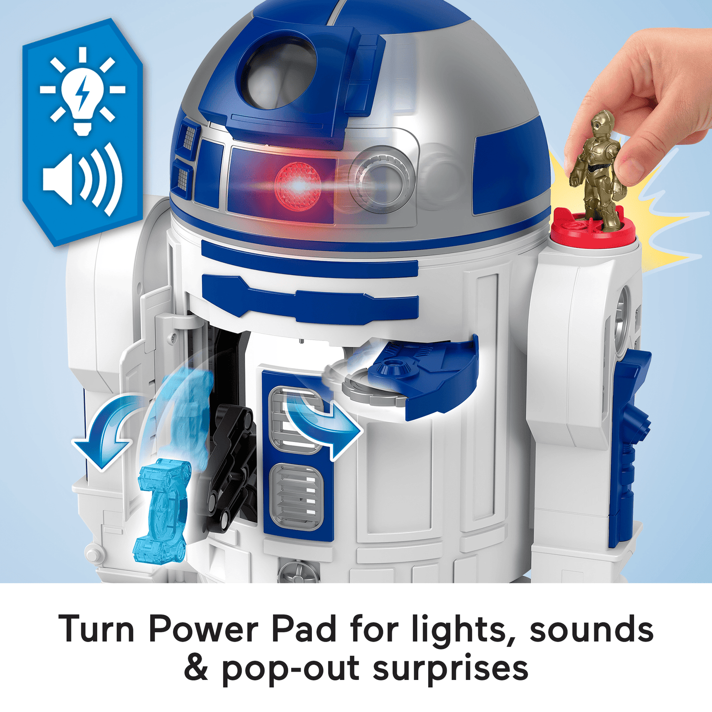 Imaginext Star Wars R2-D2 Toy With Lights Sounds & C-3Po Character Key For Kids