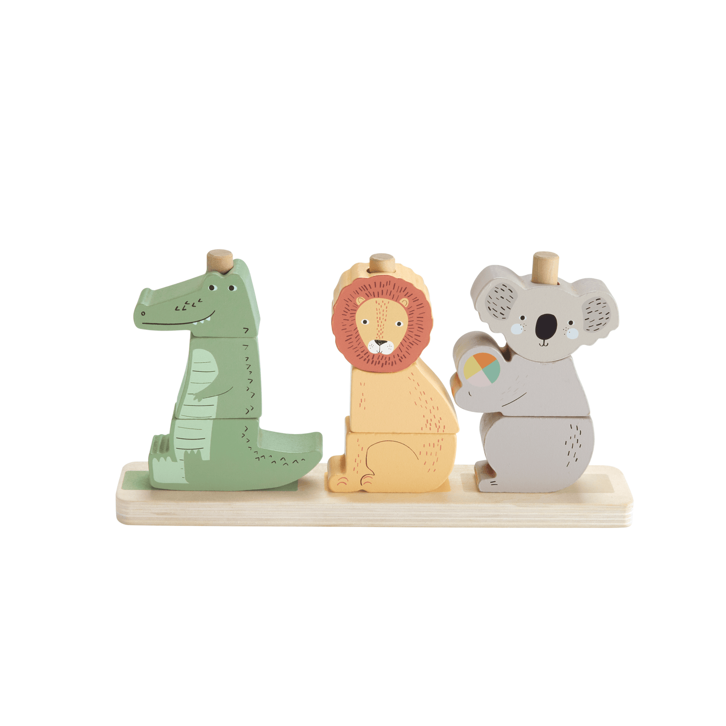 Fisher-Price Brinquedo para Bebês Animais Empilháveis de Madeira
