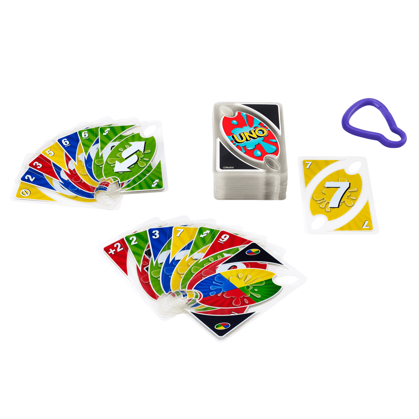 Jeu de Cartes Uno Splash™ Portatif Avec Cartes en Plastique Imperméables et Agrafe