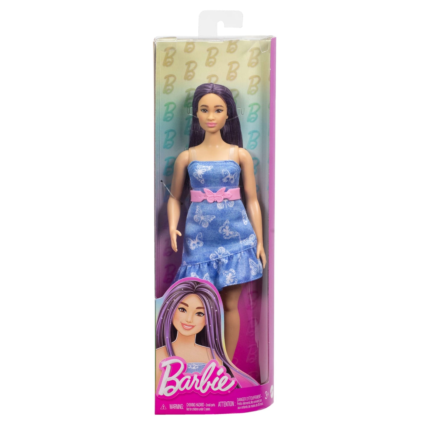 Barbie Fashionista Muñeca Vestido de Mariposas y Botas Rosas