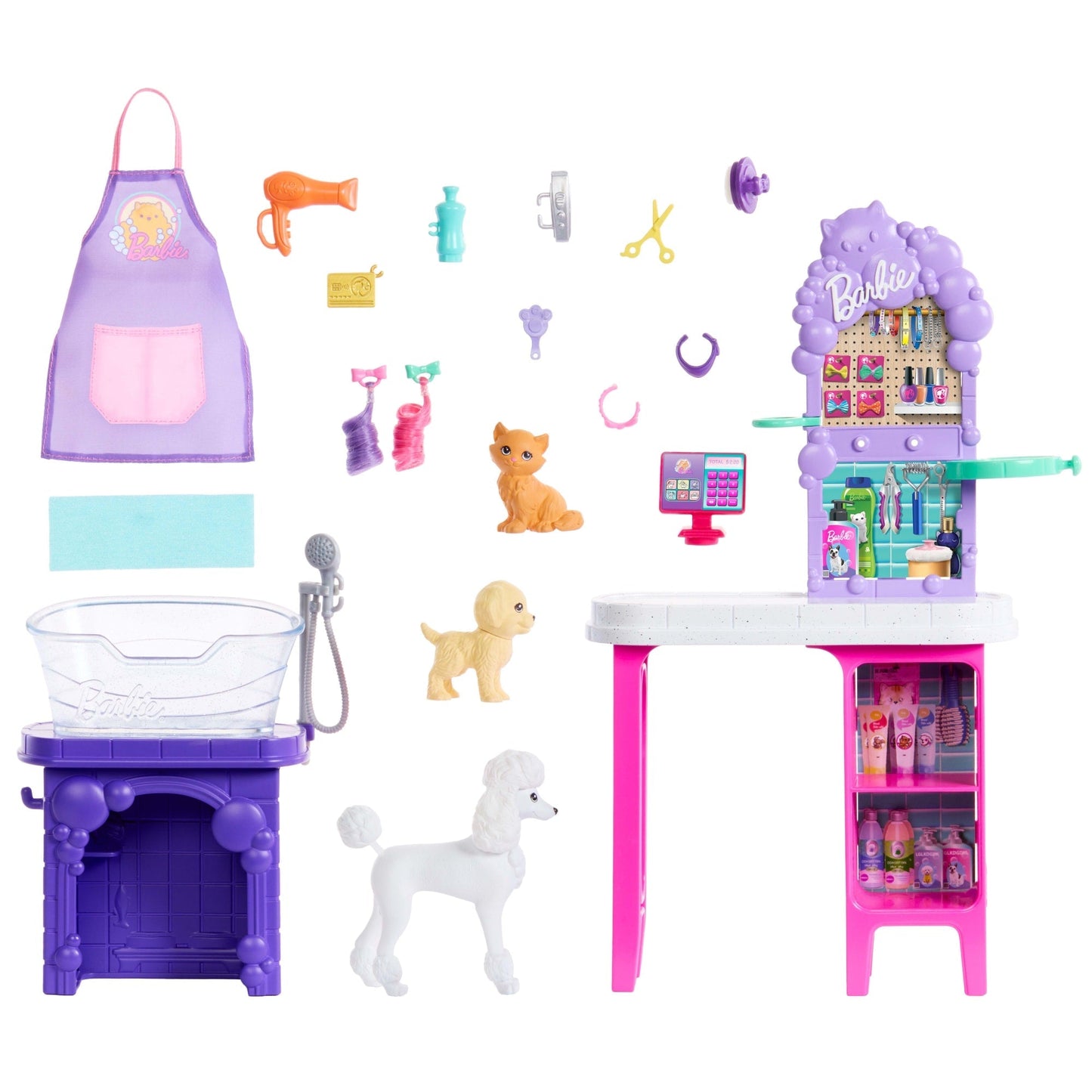 Barbie®-Coffret Espace Toilettage-Avec 3Animaux et Accessoires