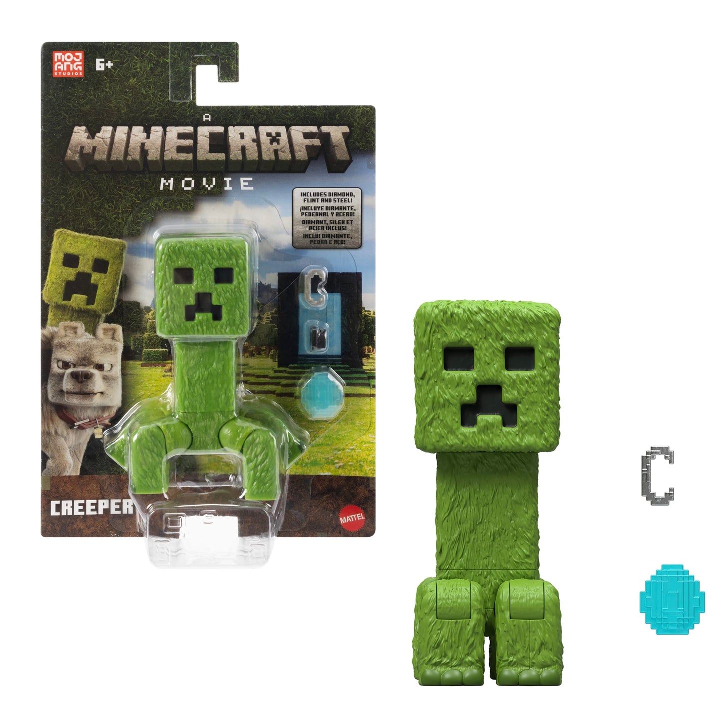 Minecraft Creeper Action Figure & Accessories, 4-inch Toy Set inspired By A Minecraft Movie