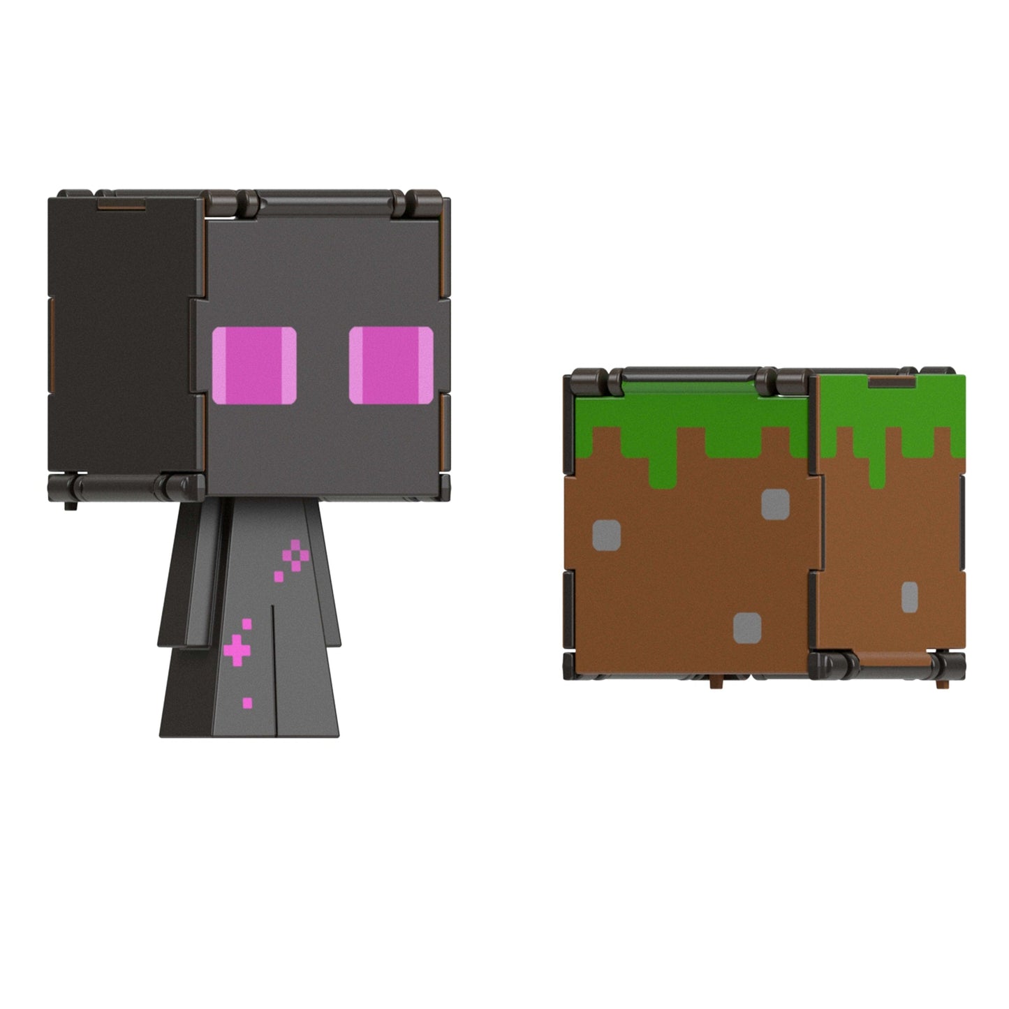 Minecraft Vanilla Figura de Acción Flippin' de 3.75 Enderman + Bloque de Pasto
