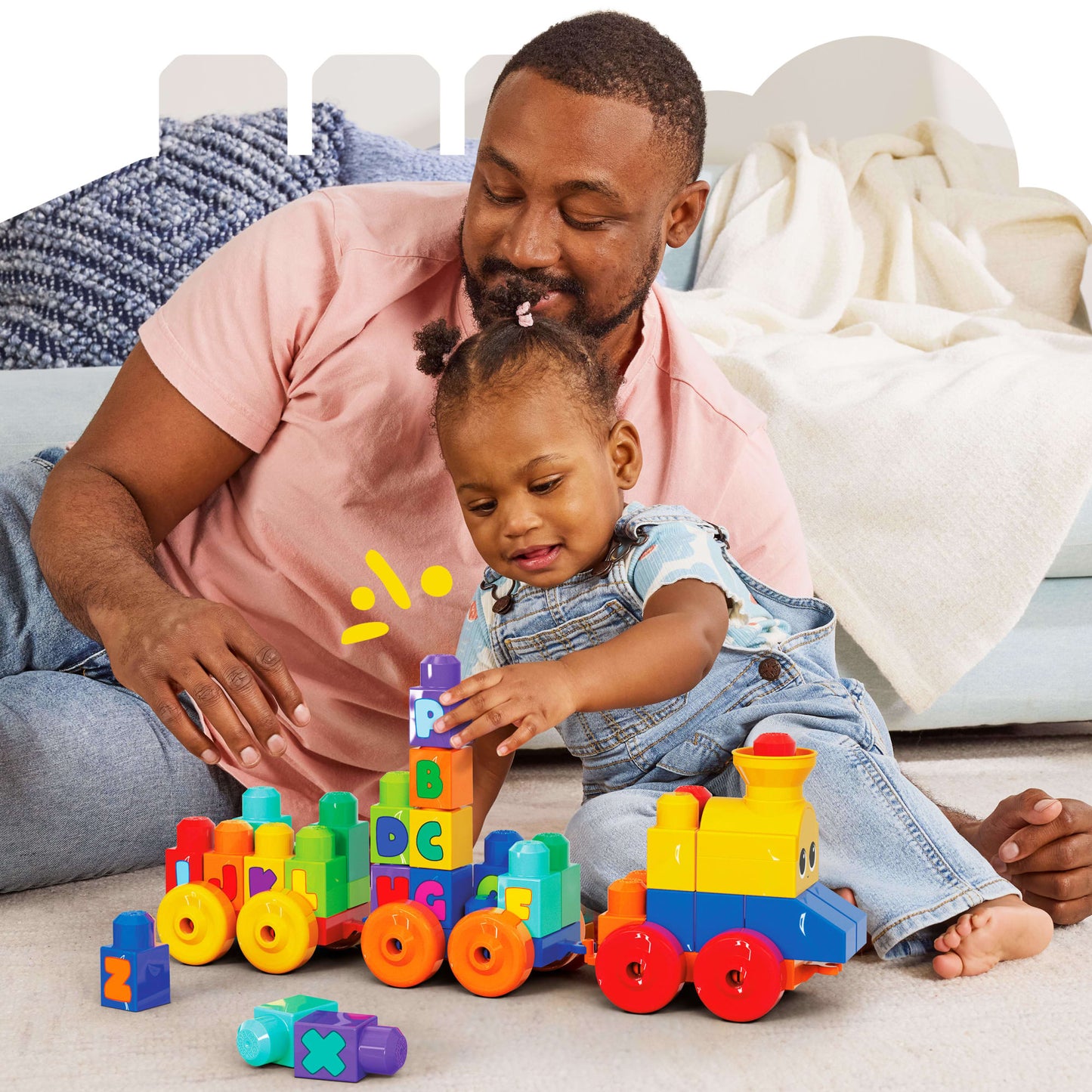 MEGA BLOKS First Builders ABC Musical Train Toy Building Blocks With Music (50 Pieces) For Toddler