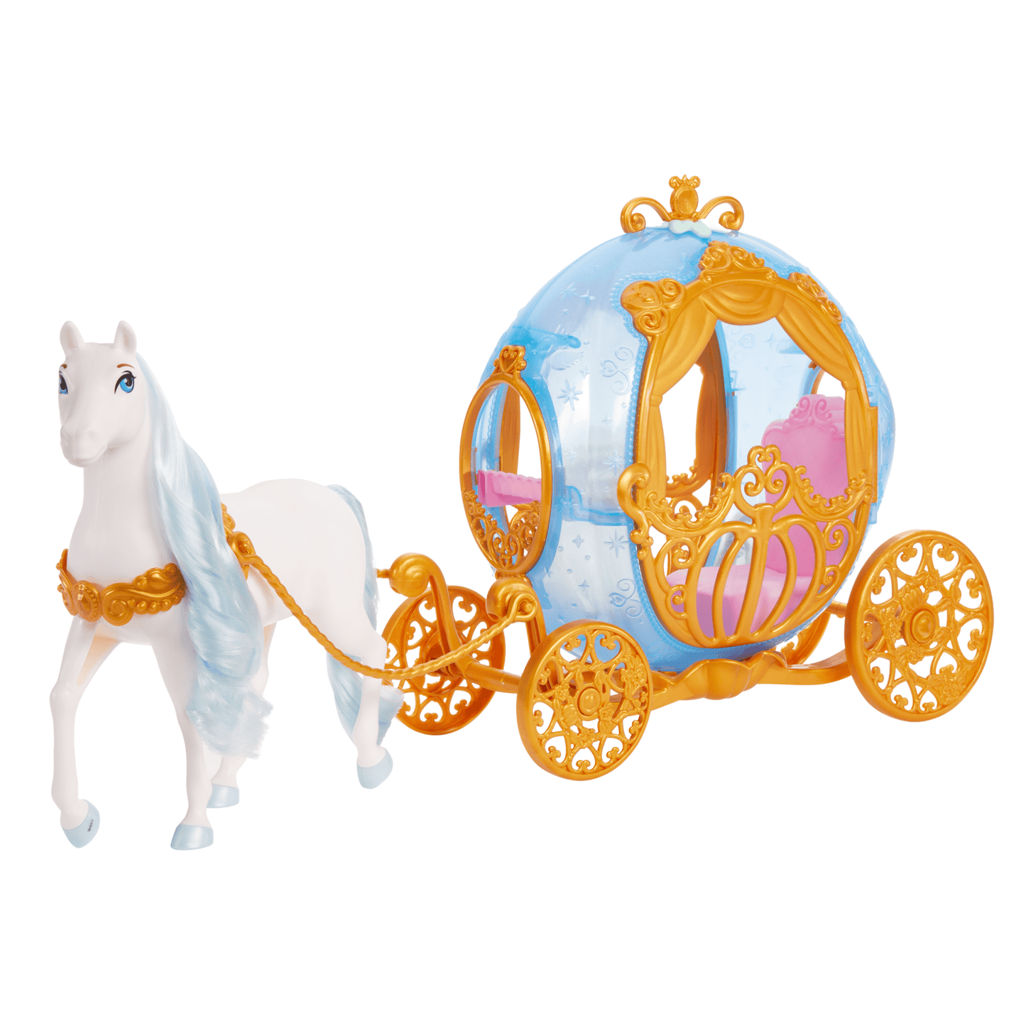Disney Princess Cinderella's Rolling Carriage & Horse With Brushable Mane & Tail