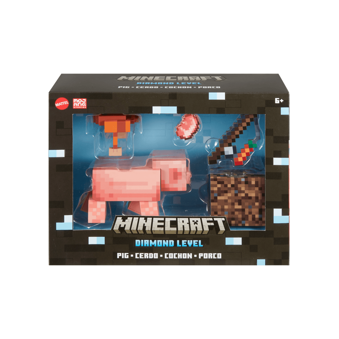 Minecraft-Cochon Diamond Level-Figurine Articulée 14Cm et Accessoires
