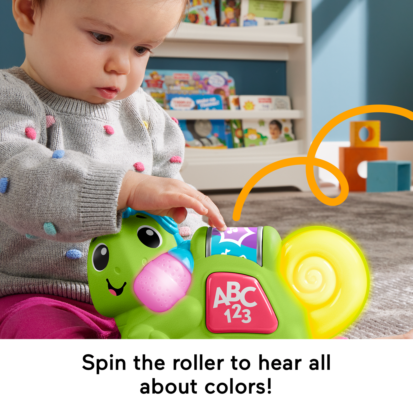 Fisher-Price Link Squad Crawl ‘n Colors Chameleon Baby Learning Toy With Music & Lights