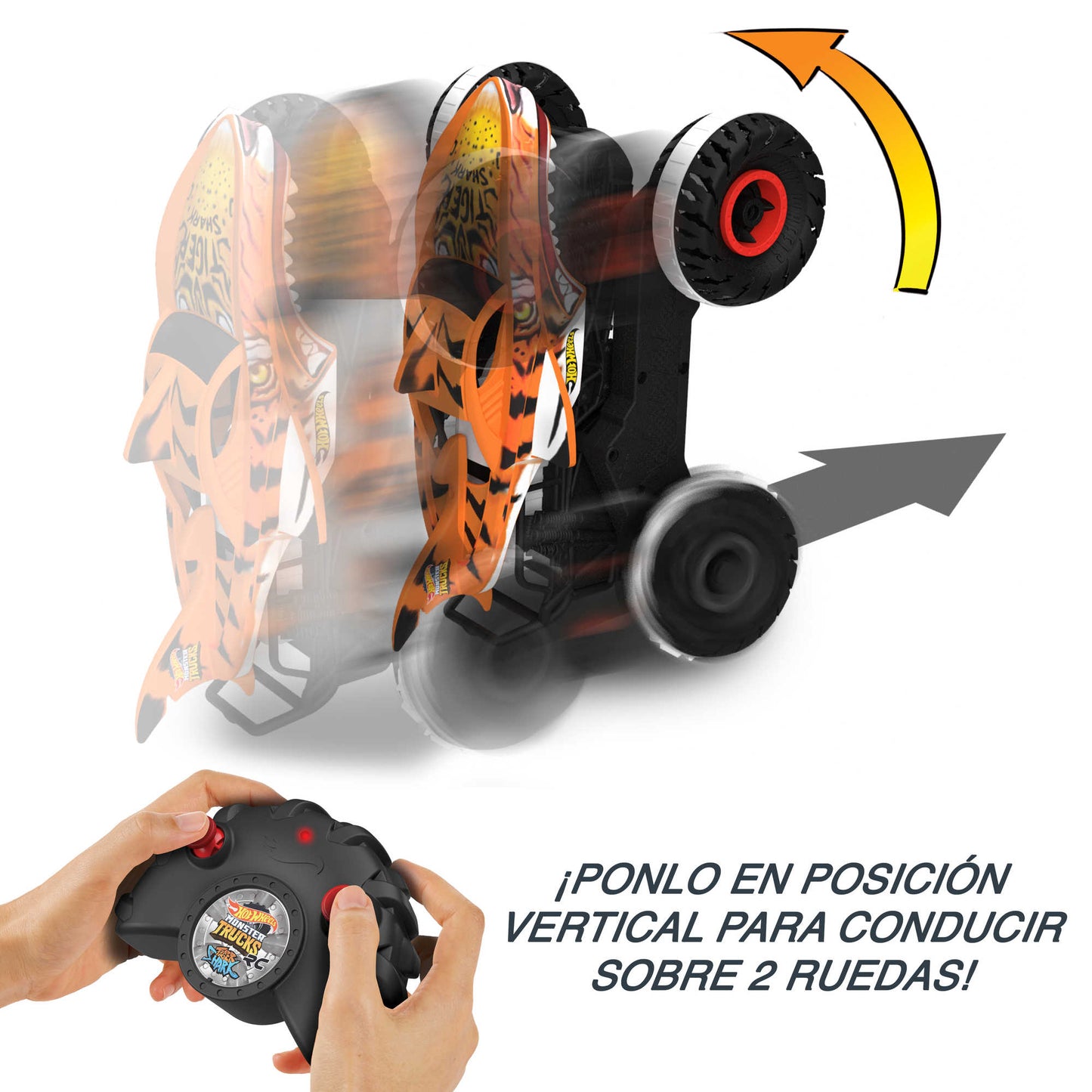Hot Wheels Monster Trucks Vehículo a Control Remoto Tiger Shark Escala 1:15