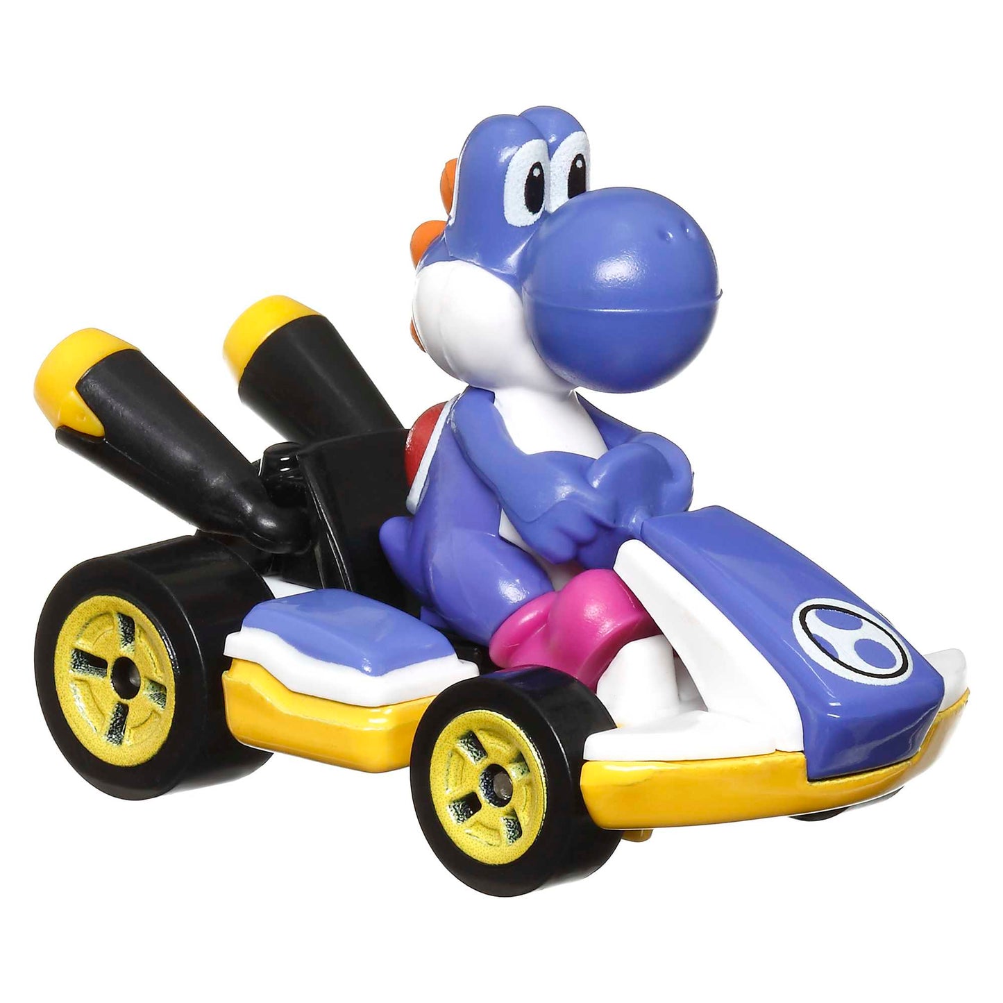 Hot Wheels Mario Kart Vehículo de Juguete Yoshi Estándar Kart Azul Obscuro