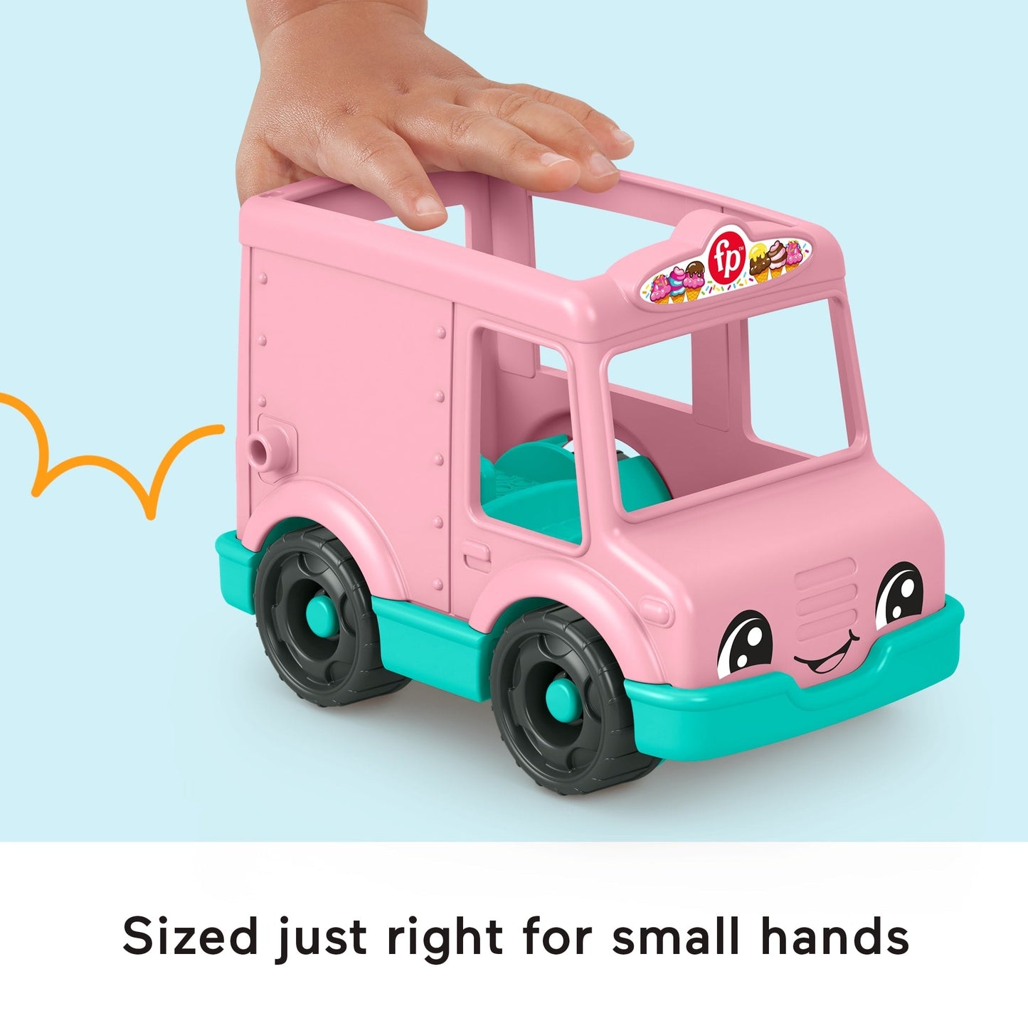 Fisher-Price Little People Ice Cream Truck, Push-Along Toy Vehicle & Figure For Toddlers & Kids