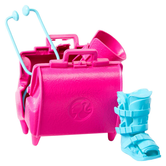 Barbie World Toy Doctor Set With Doll 10 Accessories including Medical Bag, Crutches, Cast, & More