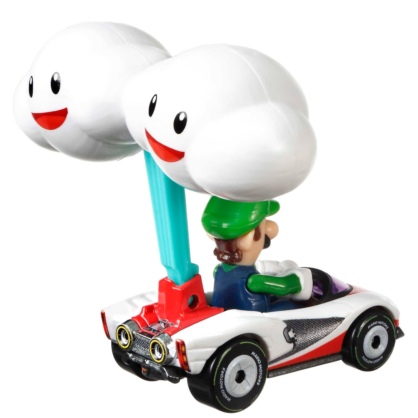 Hot Wheels Mario Kart Vehículo de Juguete Luigi P-Wing con Cloud Glider