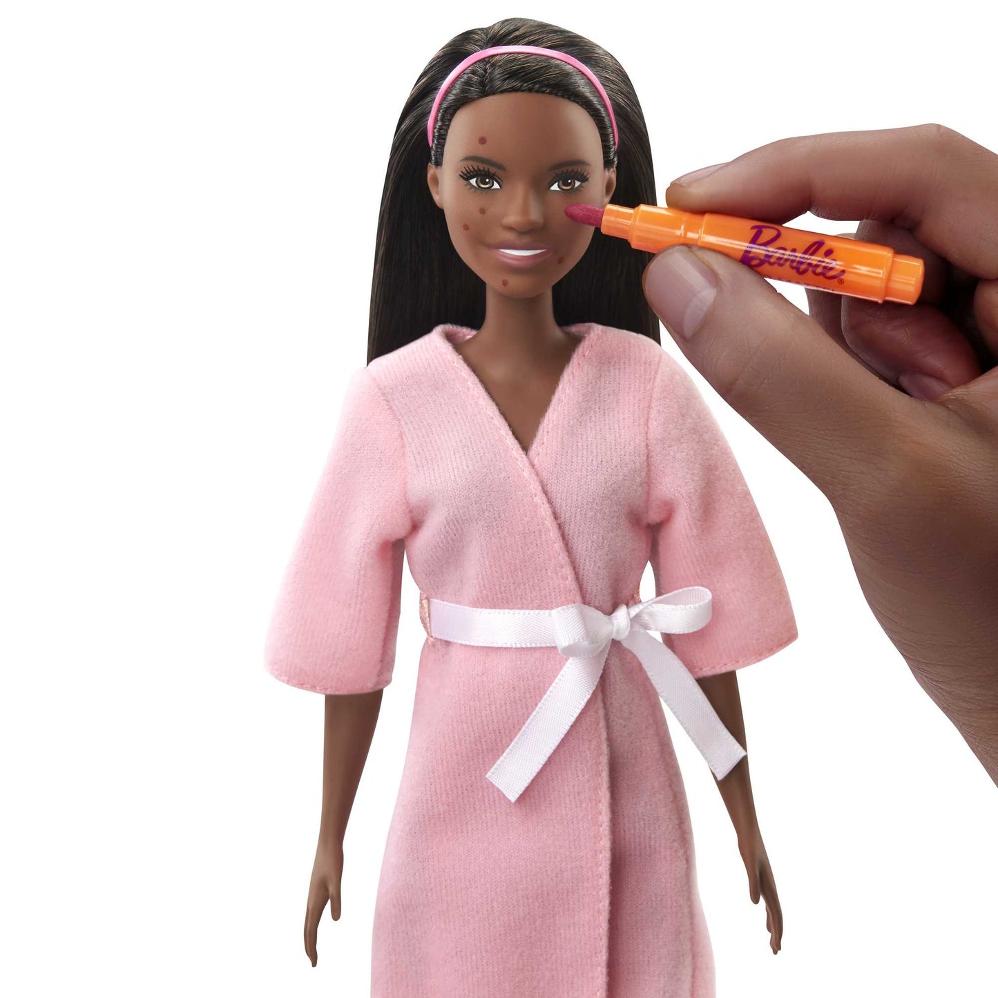 Coffret de Jeu Journée Au Spa et Masque Facial Barbie®, Poupée Barbie® Brunette, Chiot, Jouet à Mouler et Pâte
