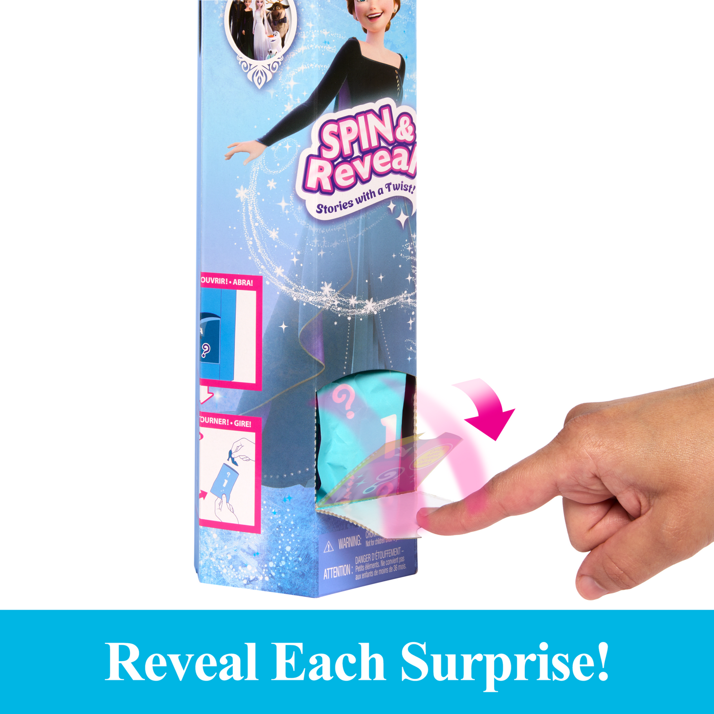 Disney Frozen Spin & Reveal Anna Fashion Doll & Accessories With 11 Surprises