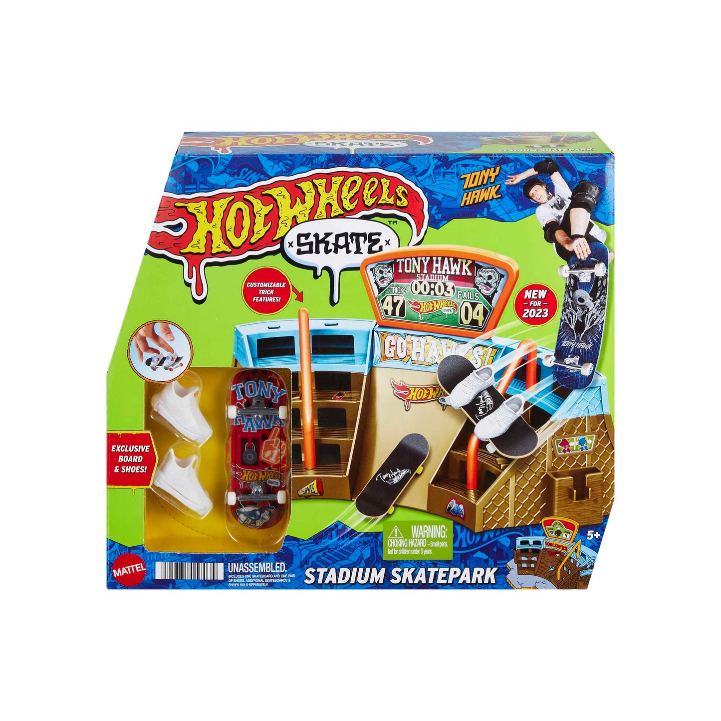 Hot Wheels Skate Pista de Juguete Set Estadio Tony Hawk