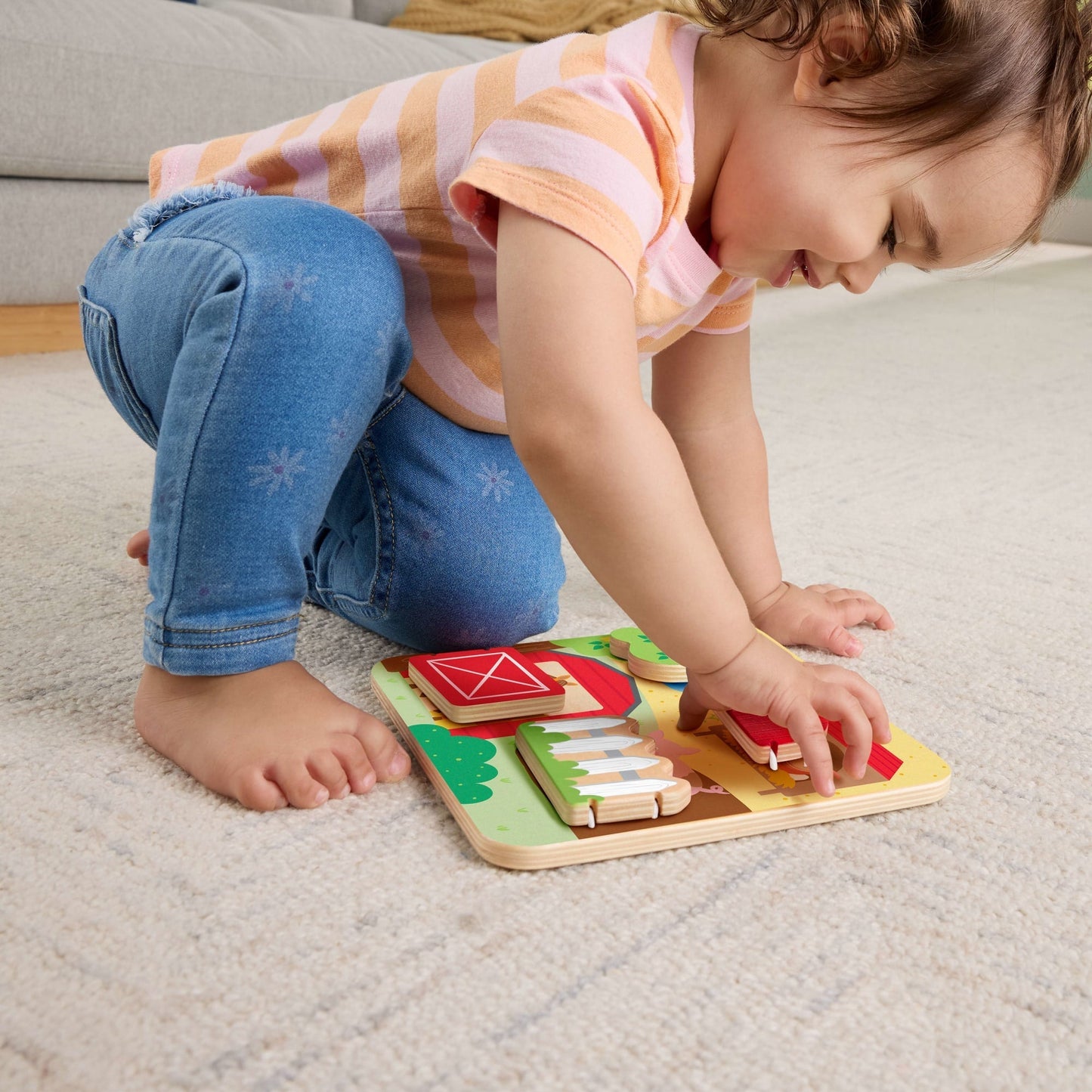 Fisher-Price-La Planche en Bois des Animaux de La Ferme-Pour Bébé