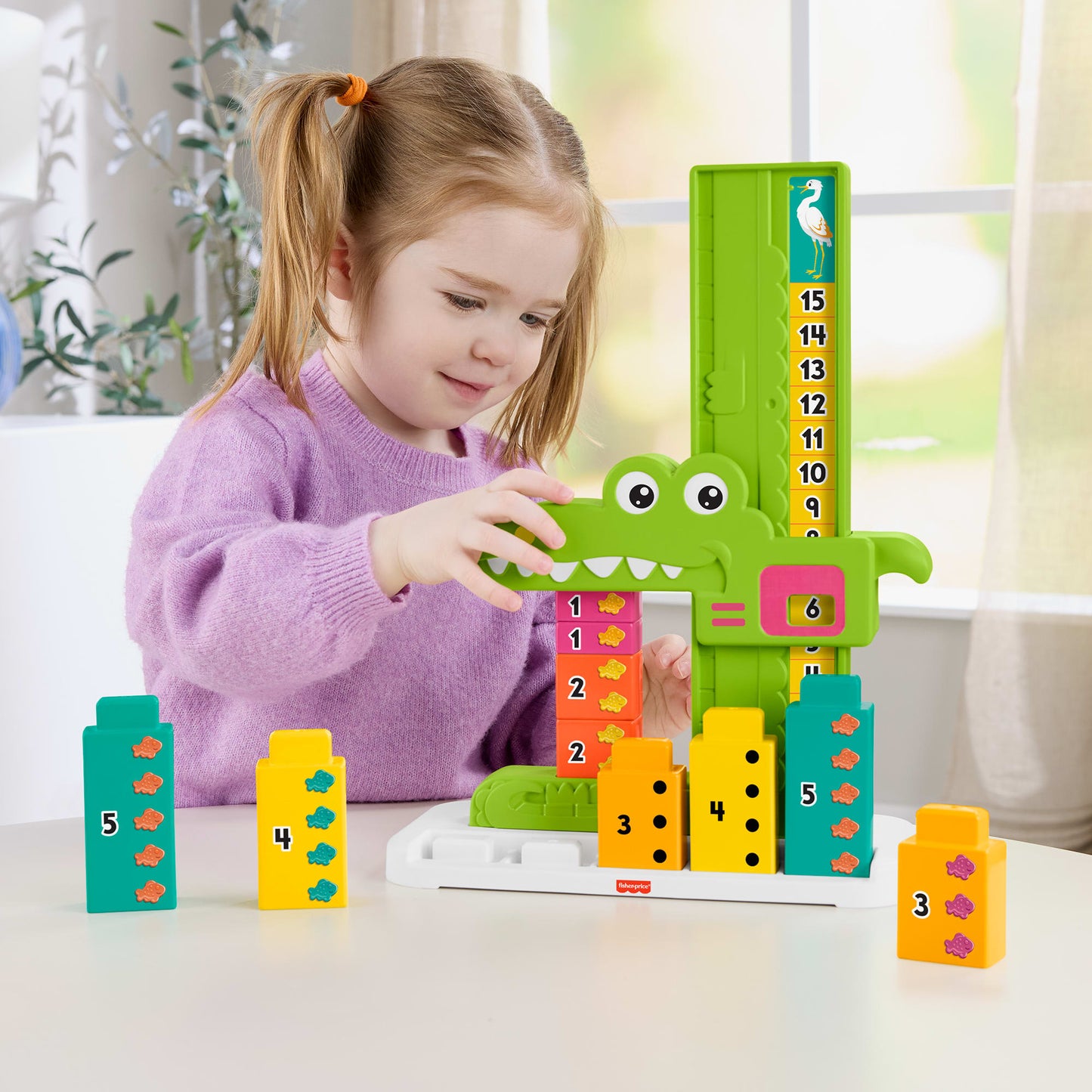 Fisher-Price  L’Alligator des Additions. 10 Blocs à Empiler