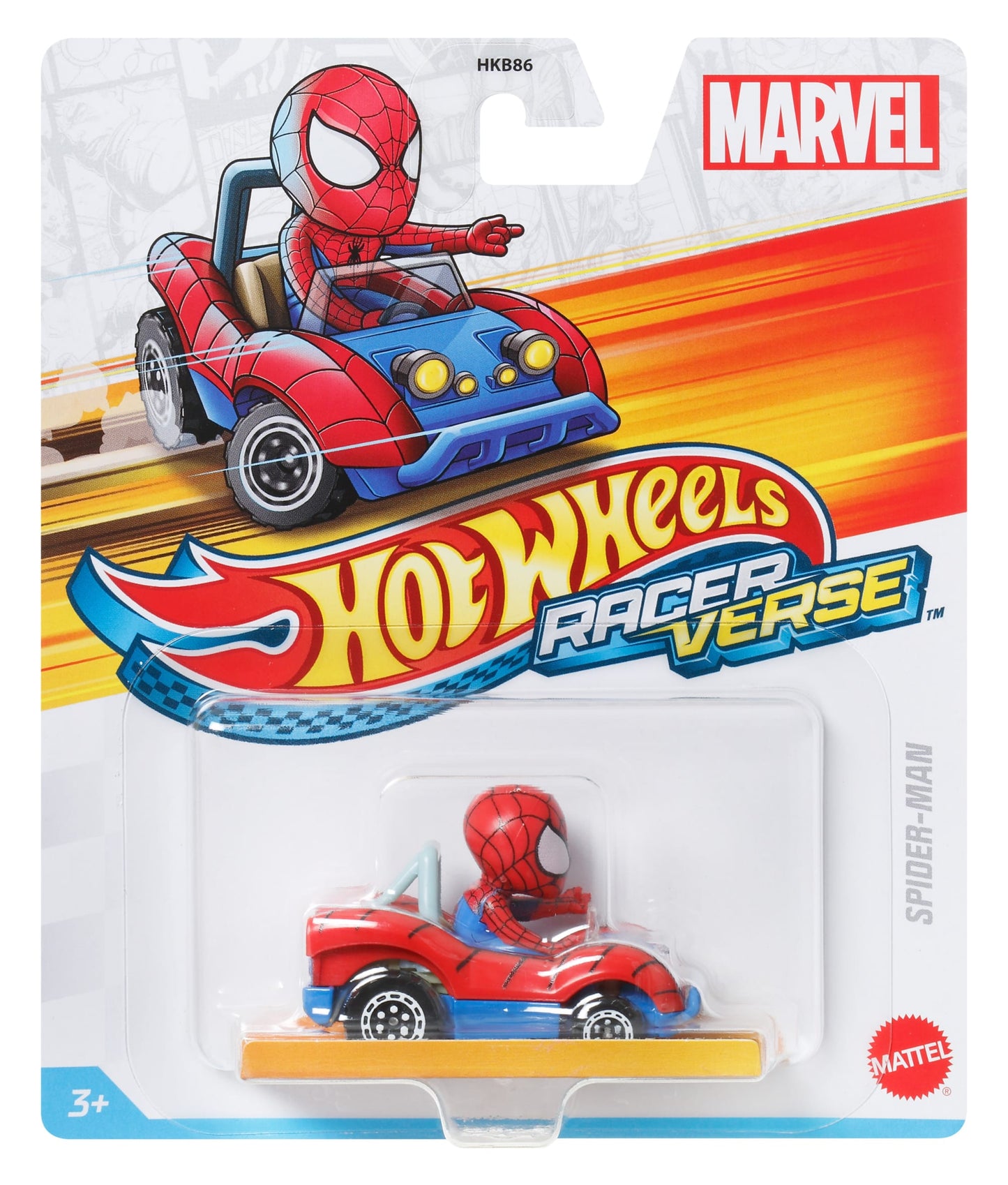 Hot Wheels RacerVerse Vehículo de Juguete Spider-Man en Spider Buggy