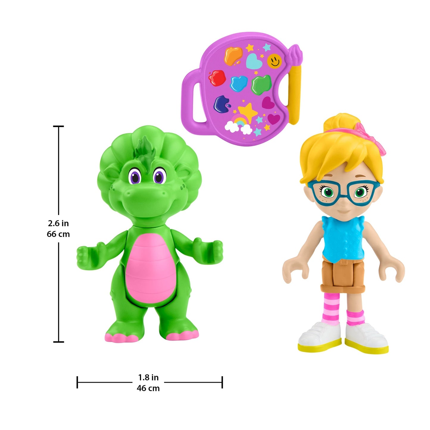 Fisher-Price Barney's World Barney's Friend Vivie & Baby Bop Figure Set For Kids, 3 Toys