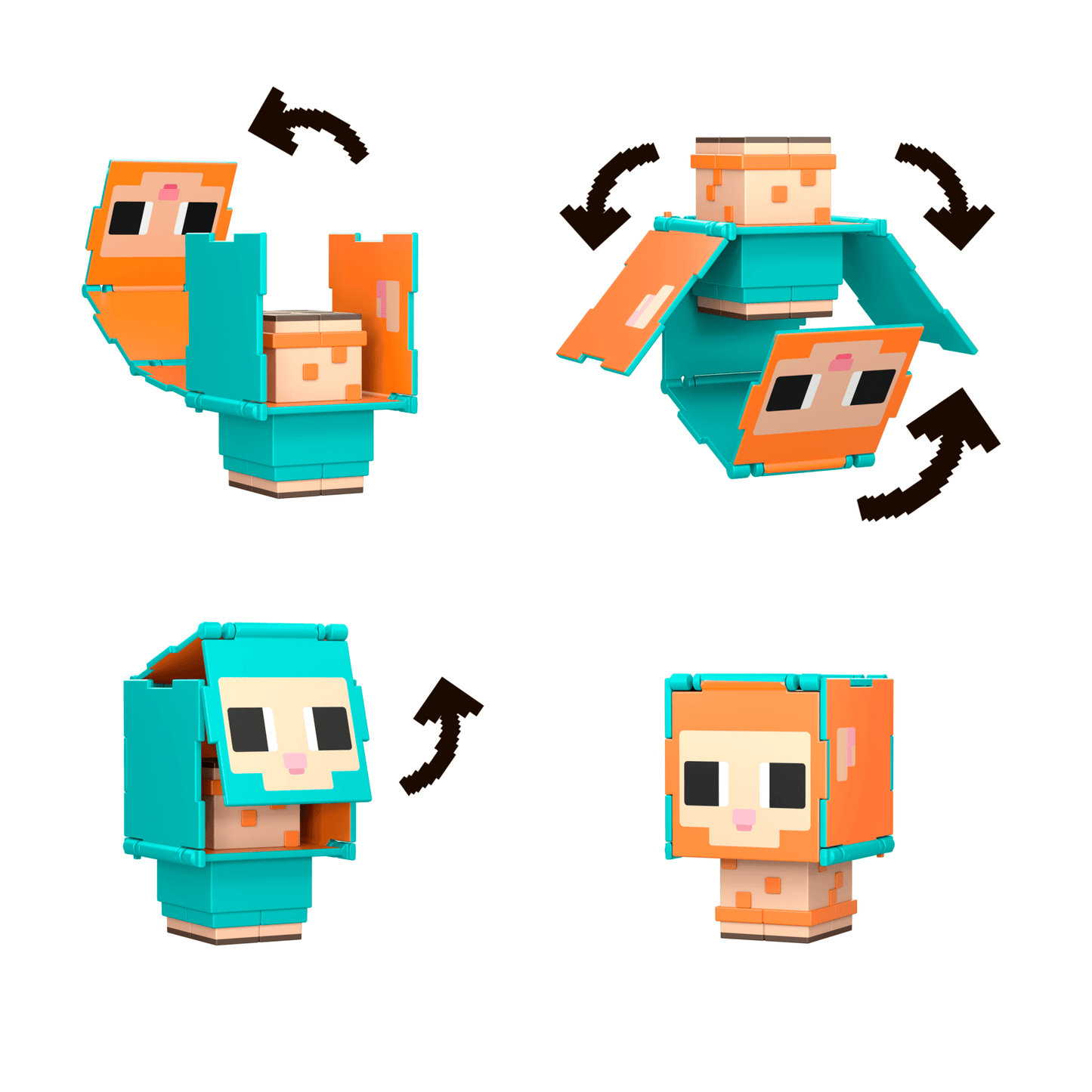 Minecraft Flippin’ Figs Sheep & Chicken Figures 2-Pack, 2-In-1 Fidget Play & Pixelated Design