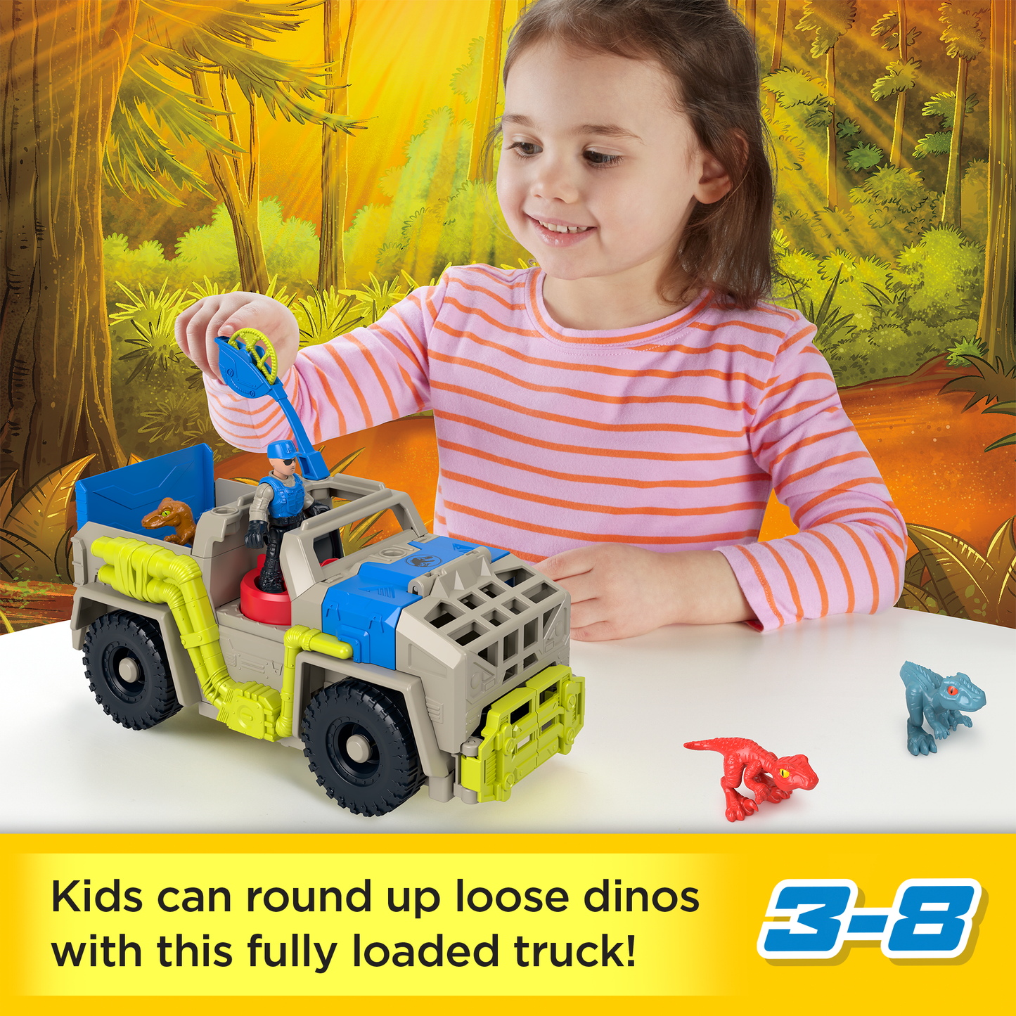 Imaginext Jurassic World Vehículo de Juguete Rastreadora de Dinosaurios