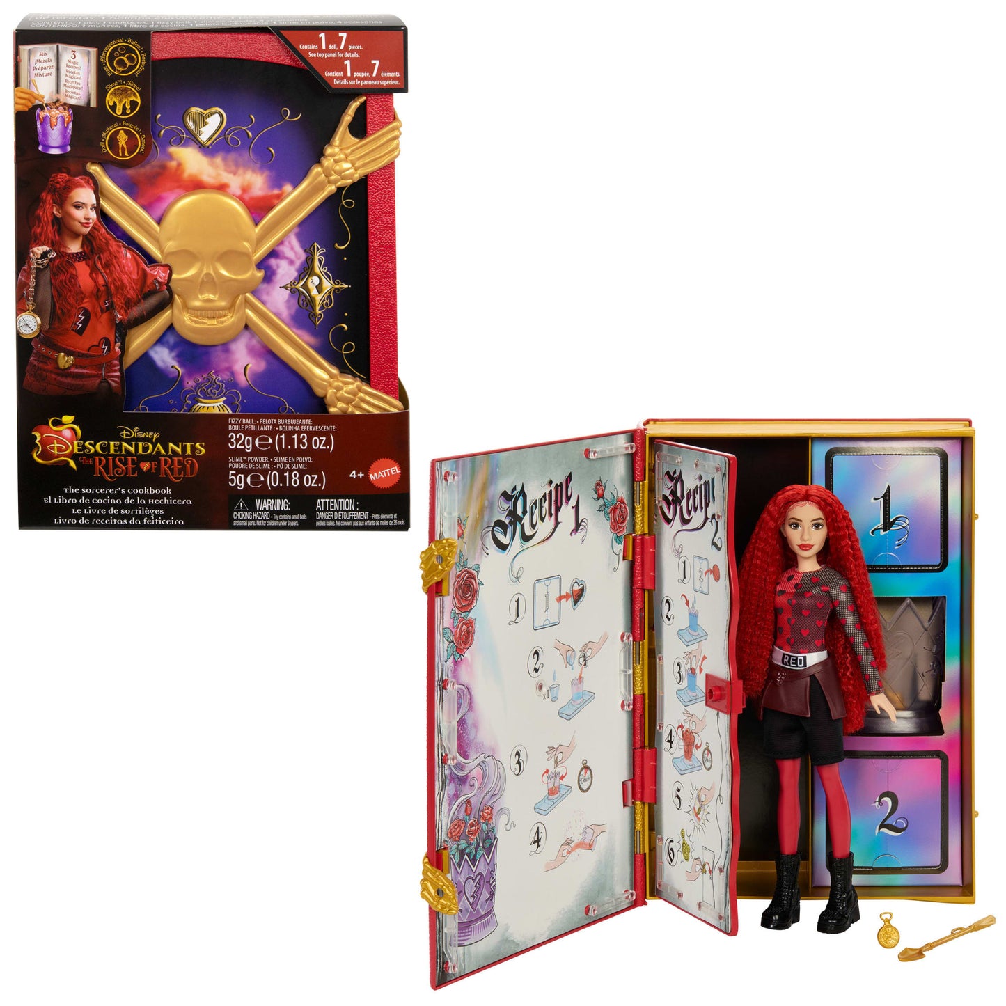 Disney Descendants: The Rise Of Red - The Sorcerer's Cookbook With Fizz, Slime & Doll Reveal Surprises