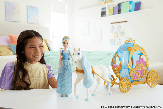 Disney Princess Cinderella's Rolling Carriage & Horse With Brushable Mane & Tail