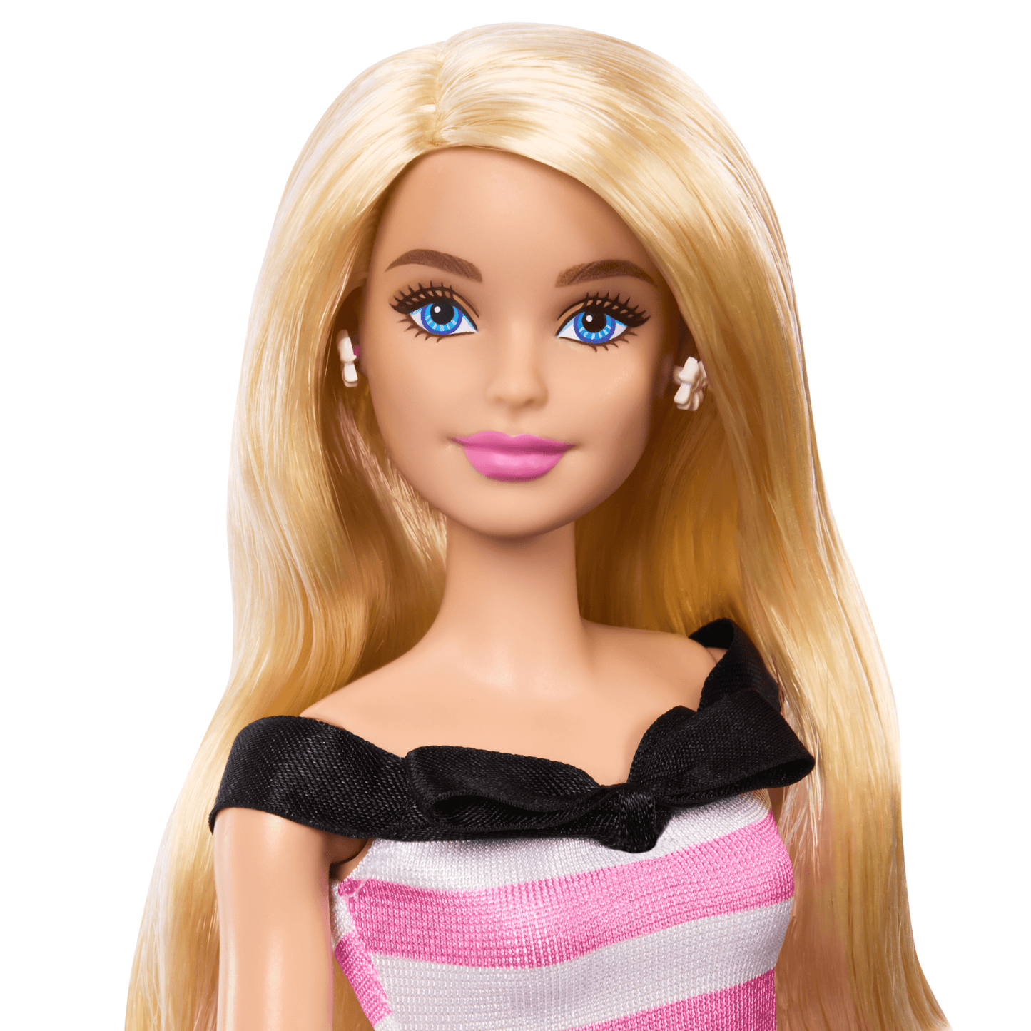 Barbie Poupée Mode 65Eanniversaire Cheveux Blonds, Robe à Rayures