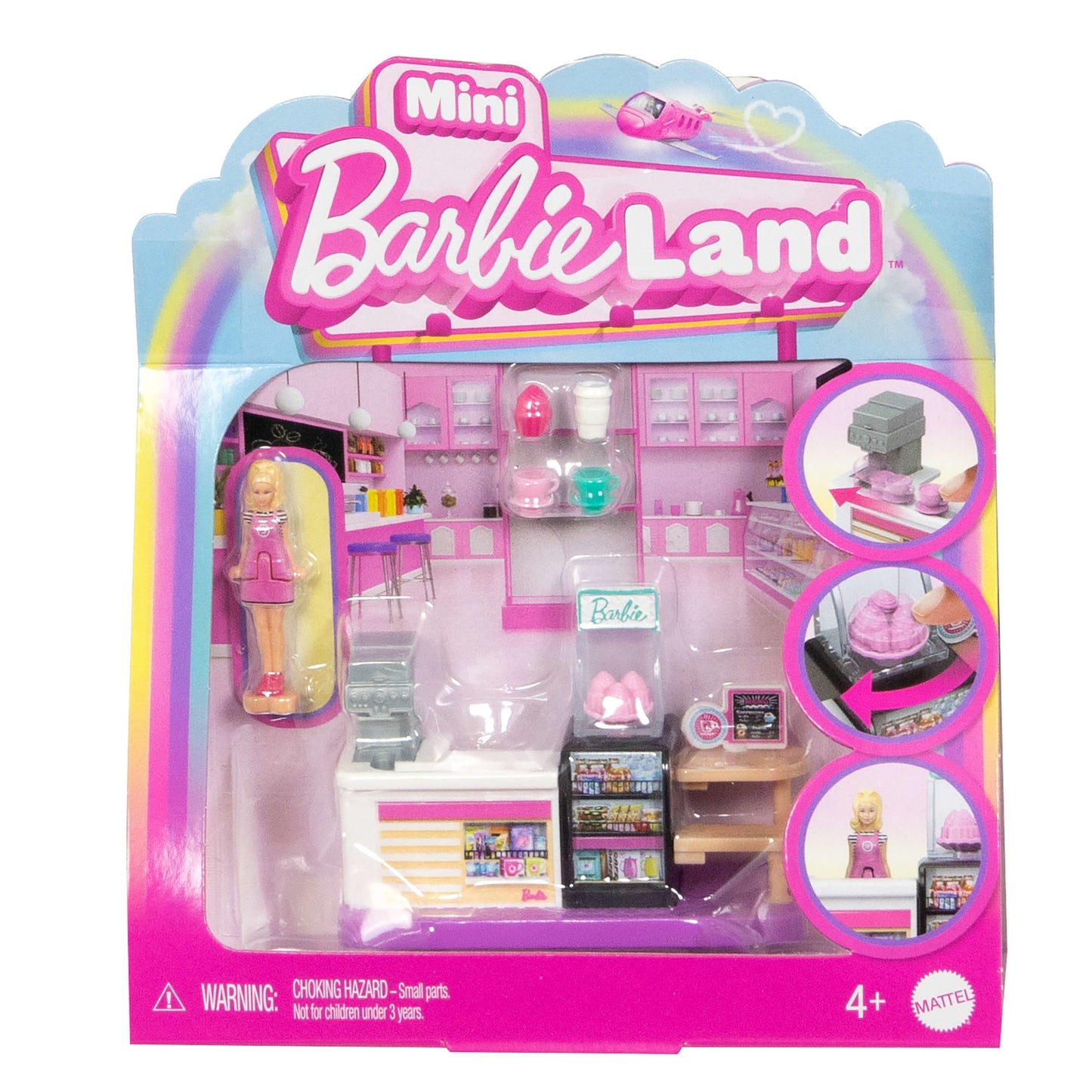 Barbie Mini BarbieLand Conjunto de Brinquedo Cafeteria com Mini Boneca