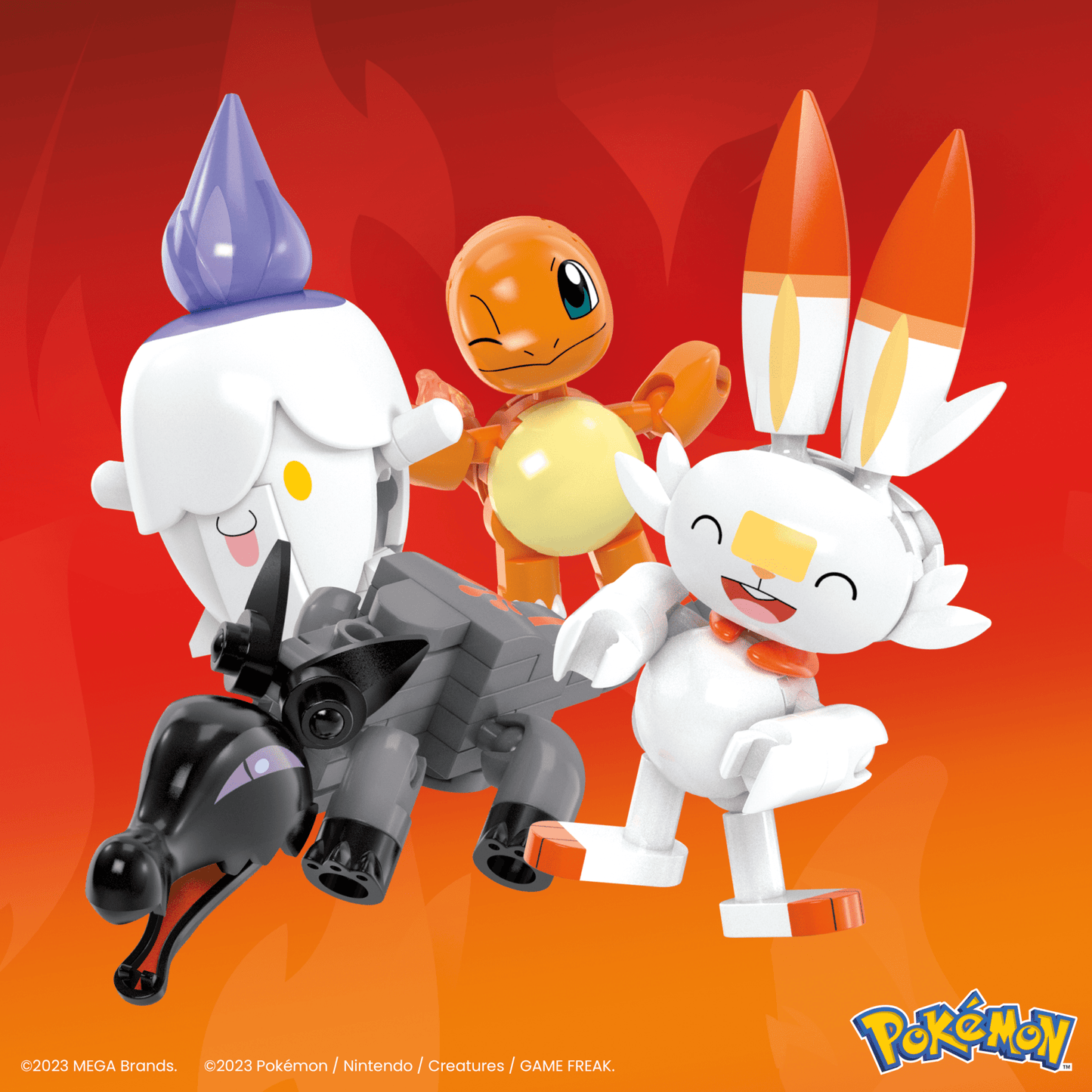Mega  Pokémon  Figurines Articulées  Équipe de Type Feu (105 Pces)