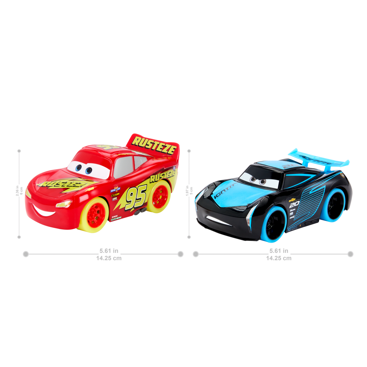 Disney And Pixar Cars Track Talkers Glow Racers Lightning Mcqueen & Jackson Storm 2-Pack