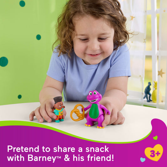 Fisher-Price Barney's World Barney's Friend David & Barney Figure Set For Kids, 3 Toys