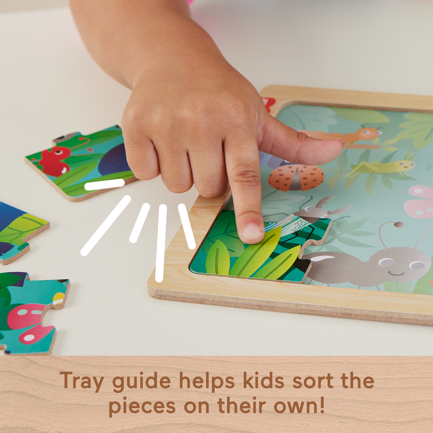 Fisher-Price Wooden Jigsaw Puzzle Jungle Theme For Toddlers & Preschool Kids, 9 Wood Pieces