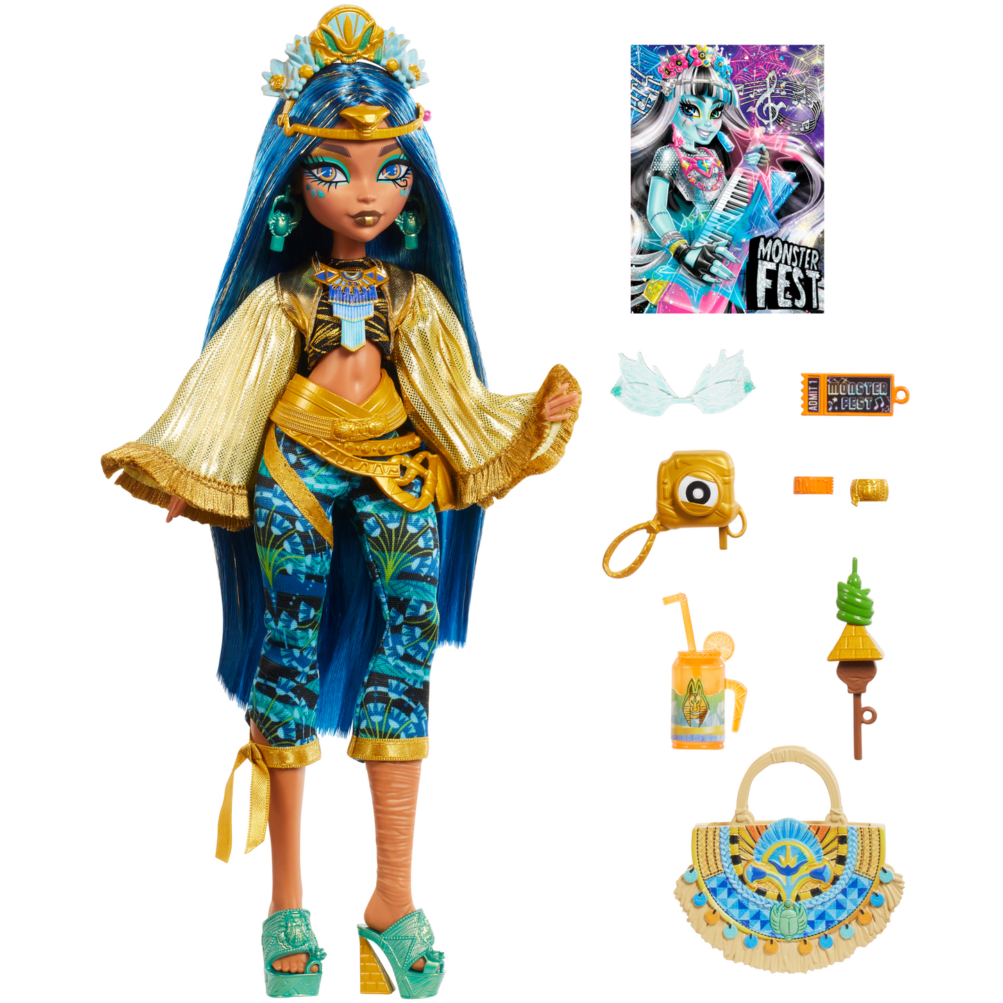 Monster High-Poupée Cleo de Nile Avec Tenue Pour Le Monster Fest