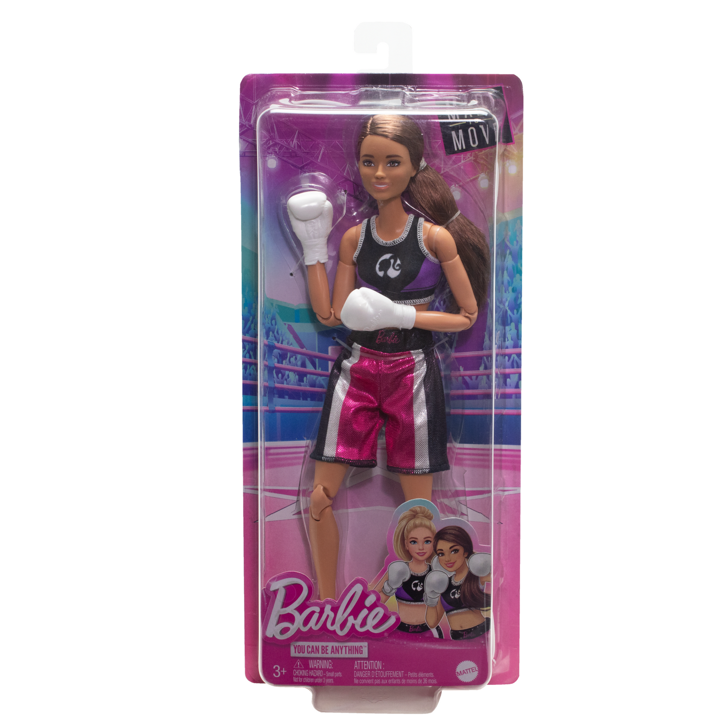 Barbie Made To Move Boxer Doll & Accessories, Brunette Doll Wearing Uniform With Boxing Gloves