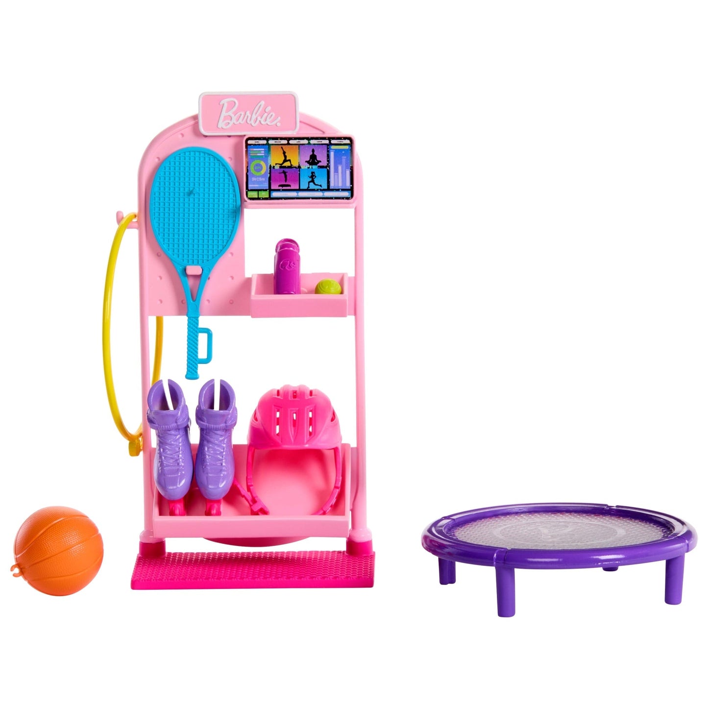 Barbie World  Coffret de Jeu  Support D’Équipements de Sport, 9Acc.