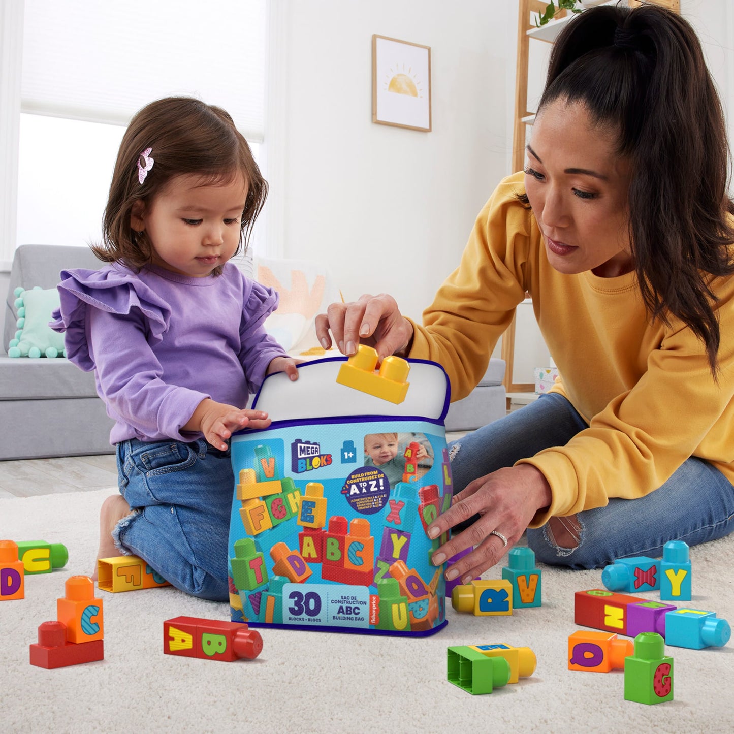 Mega Bloks  Fisher-Price  Sac de Construction Abc (30 Pièces)