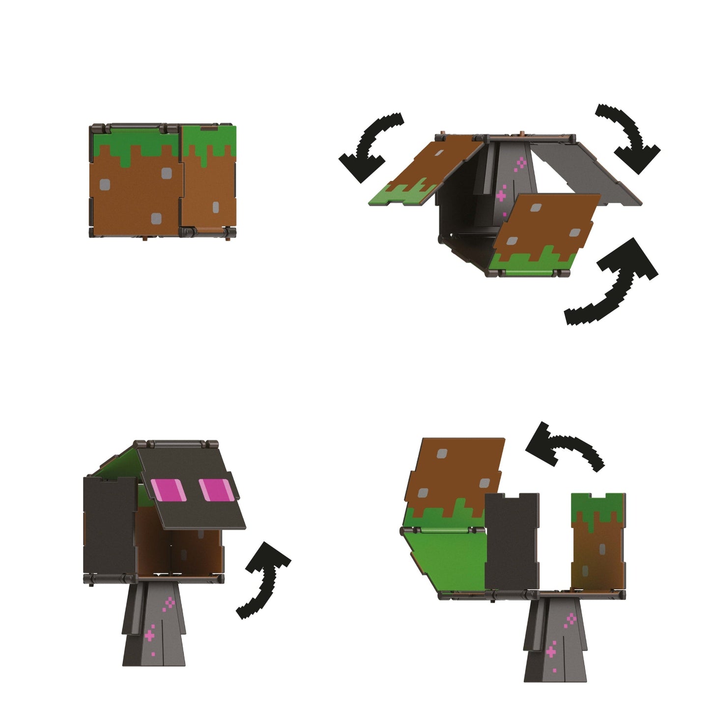 Minecraft Vanilla Figura de Acción Flippin' de 3.75 Enderman + Bloque de Pasto